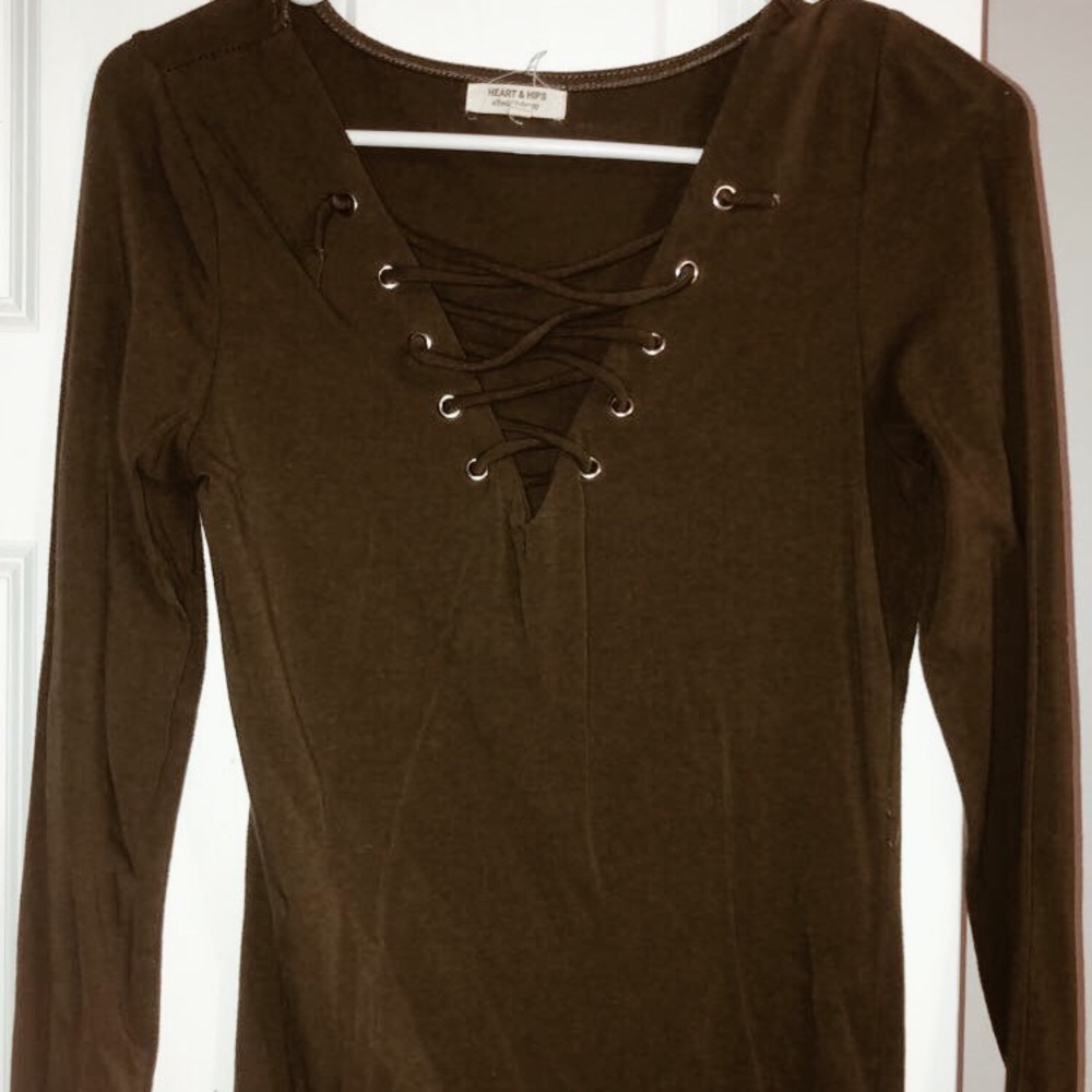 💋adorable army green long sleeve💋